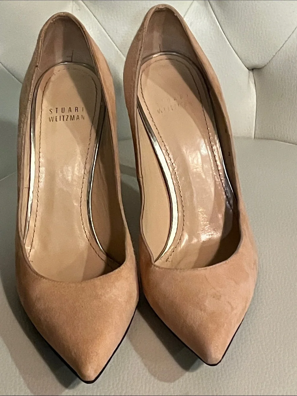 Stuart Weitzman Nude Suede Pumps Size 8